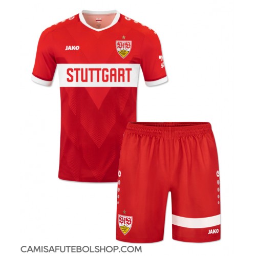 Camisa de time de futebol Stuttgart Replicas 2º Equipamento Infantil 2024-25 Manga Curta (+ Calças curtas)